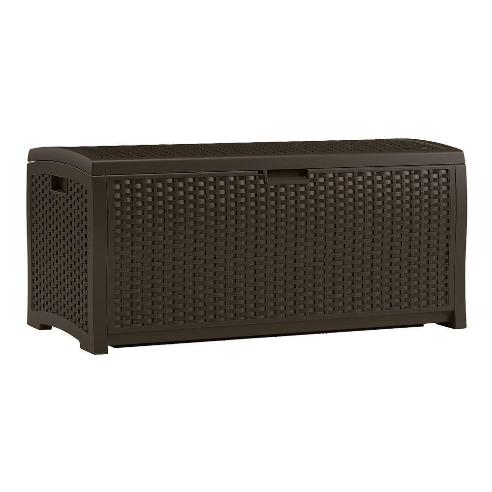Suncast 73 Gal. Plastic Wicker Deck Box