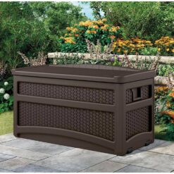 Suncast 73 Gal. Plastic Deck Box, Java