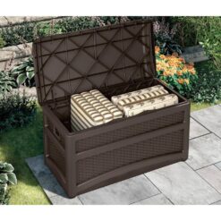 Suncast 73 Gal. Plastic Deck Box, Java