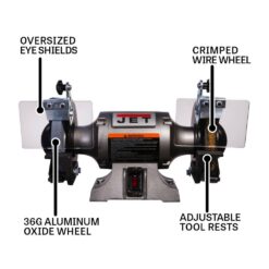 Jet JBG-6W 6 in. Bench Grinder with Wire Wheel