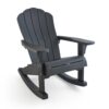 Keter Everest Rocking Chair Durable Weatherproof Outdoor Seating Furniture for Porch and Backyard Grey