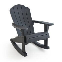 Keter Everest Rocking Chair Durable Weatherproof Outdoor Seating Furniture for Porch and Backyard Grey