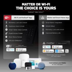 Kwikset HALO Select Touchscreen Wi-Fi and Matter Enabled Smart Lock Deadbolt in Satin Nickel