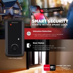 Kwikset HALO Select Touchscreen Wi-Fi and Matter Enabled Smart Lock Deadbolt in Matte Black