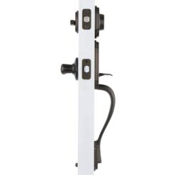 Kwikset Arlington Venetian Bronze Single Cylinder Door Handleset with Tustin Door Handle Featuring SmartKey Security