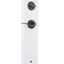 Kwikset Arlington Venetian Bronze Single Cylinder Door Handleset with Tustin Door Handle Featuring SmartKey Security