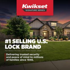 Kwikset San Clemente Matte Black Door Handleset with Halifax Square Door Handle with Microban Antimicrobial Technology