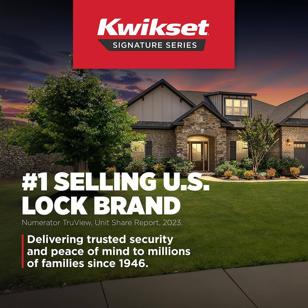 Kwikset San Clemente Matte Black Single Cylinder Low Profile Door Handleset with Halifax Handle Featuring SmartKey Security