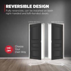 Kwikset Halifax Square Matte Black Bed/Bath Door Handle with Lock (4-Pack)