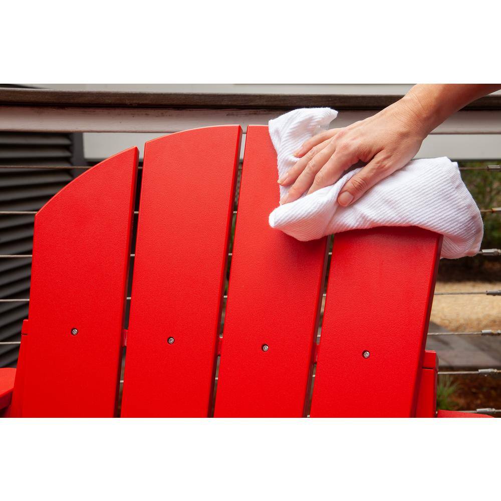 Leisure Line Recycled Red Folding Plastic Adirondack Chair