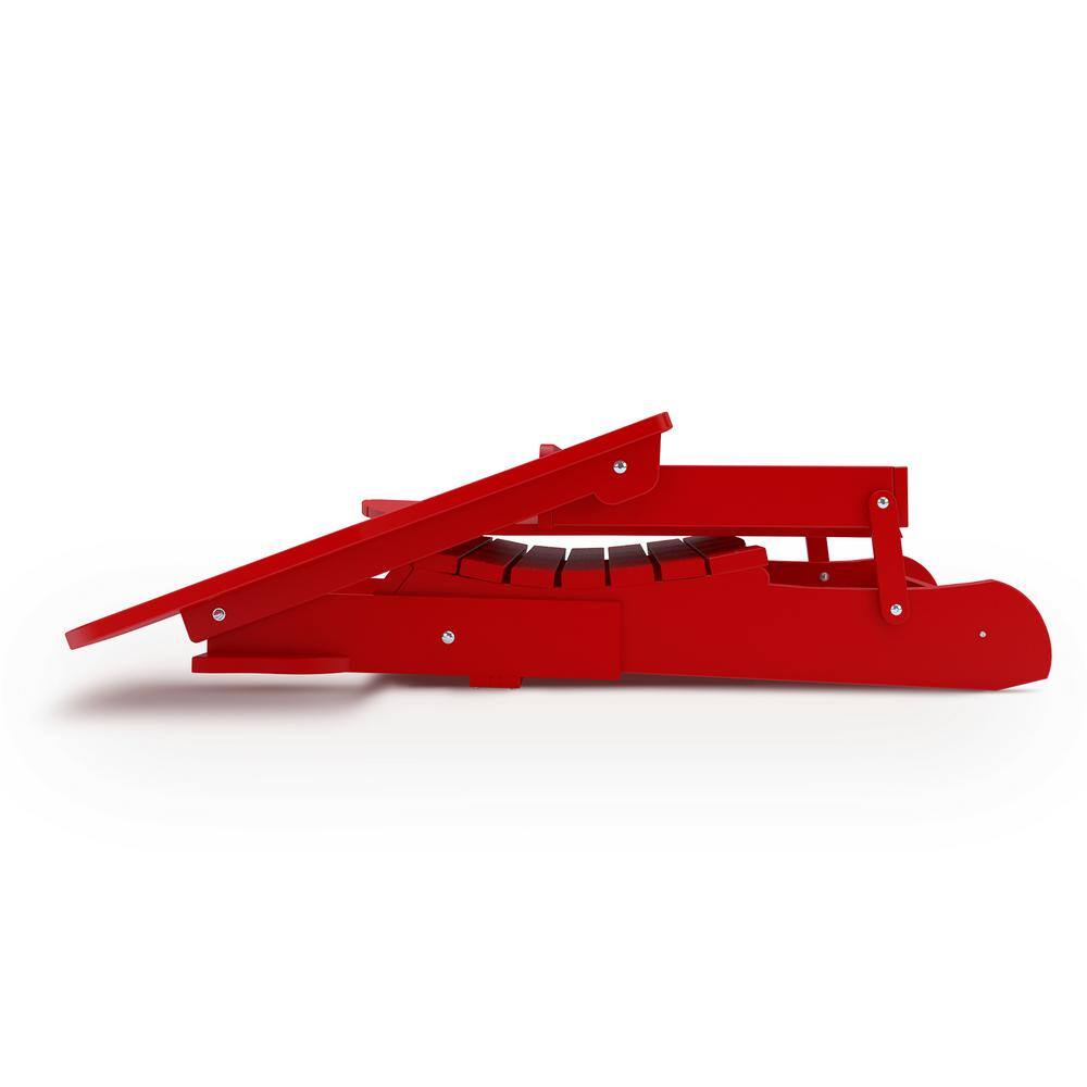 Leisure Line Recycled Red Folding Plastic Adirondack Chair