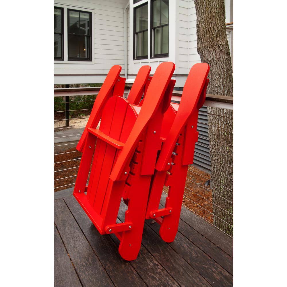 Leisure Line Recycled Red Folding Plastic Adirondack Chair