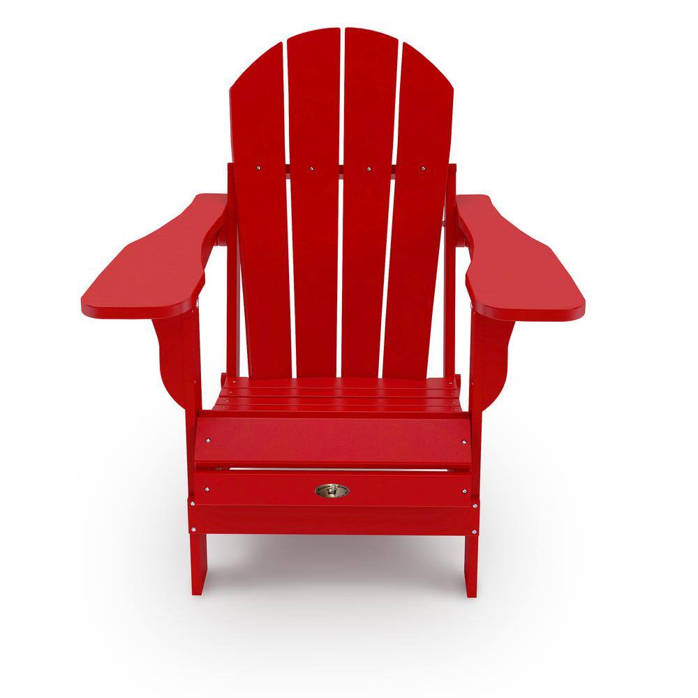 Leisure Line Recycled Red Folding Plastic Adirondack Chair