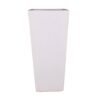 MPG 30 in. H Composite Tall Tapered Square Planter in Light Aged White