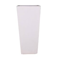 MPG 30 in. H Composite Tall Tapered Square Planter in Light Aged White