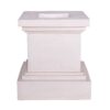 MPG 16-1/2 in. Light Aged White Square Cast Stone Fiberglass Pedestal Planter