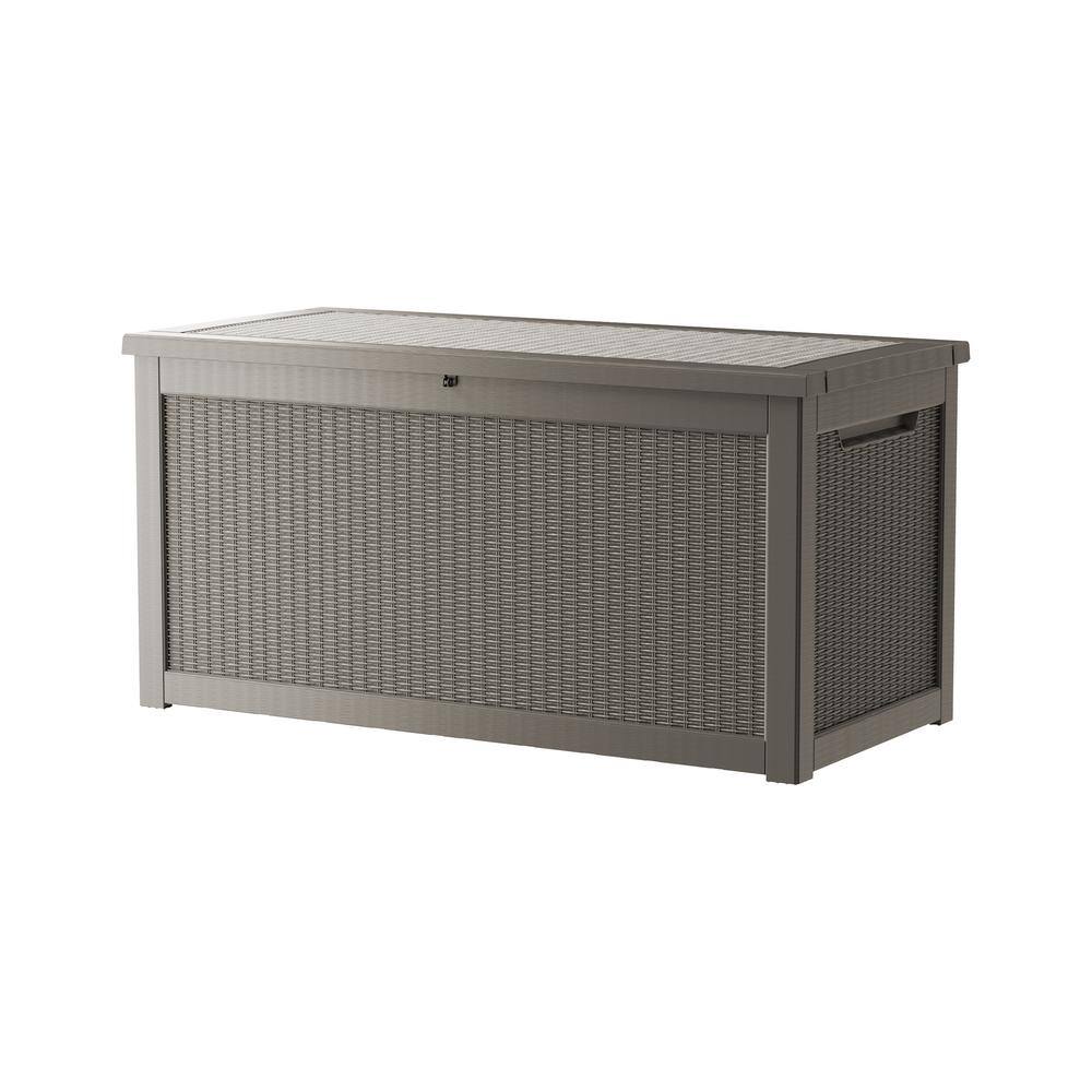 Decksplore 260 Gal. Light Brown Resin Storage Deck Box for Outdoor lndoor