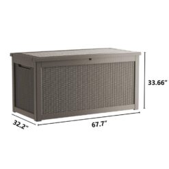 Decksplore 260 Gal. Light Brown Resin Storage Deck Box for Outdoor lndoor