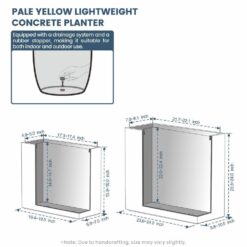 Sapcrete Modern 16 in., 24 in. High Large Tall Elongated Square Light Gray Outdoor Cement Planter Plant Pots Set of 2