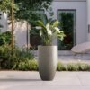 Sapcrete Lightweight 13.5 in. x 24.5 in. Light Gray Extra Large Tall Round Concrete Plant Pot/Planter for Indoor and Outdoor