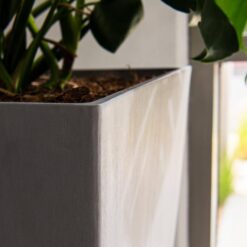 XBRAND 30 in. Tall Modern Square Planter, Tapered Floor Planter for Indoor and Outdoor, Patio Decor, Set of 2, Gray
