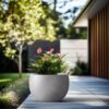 Morrava 20 in. Large Sage Gray Concrete Round Planter / Pot with Drainage Holes