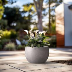 Morrava 20 in. Large Sage Gray Concrete Round Planter / Pot with Drainage Holes