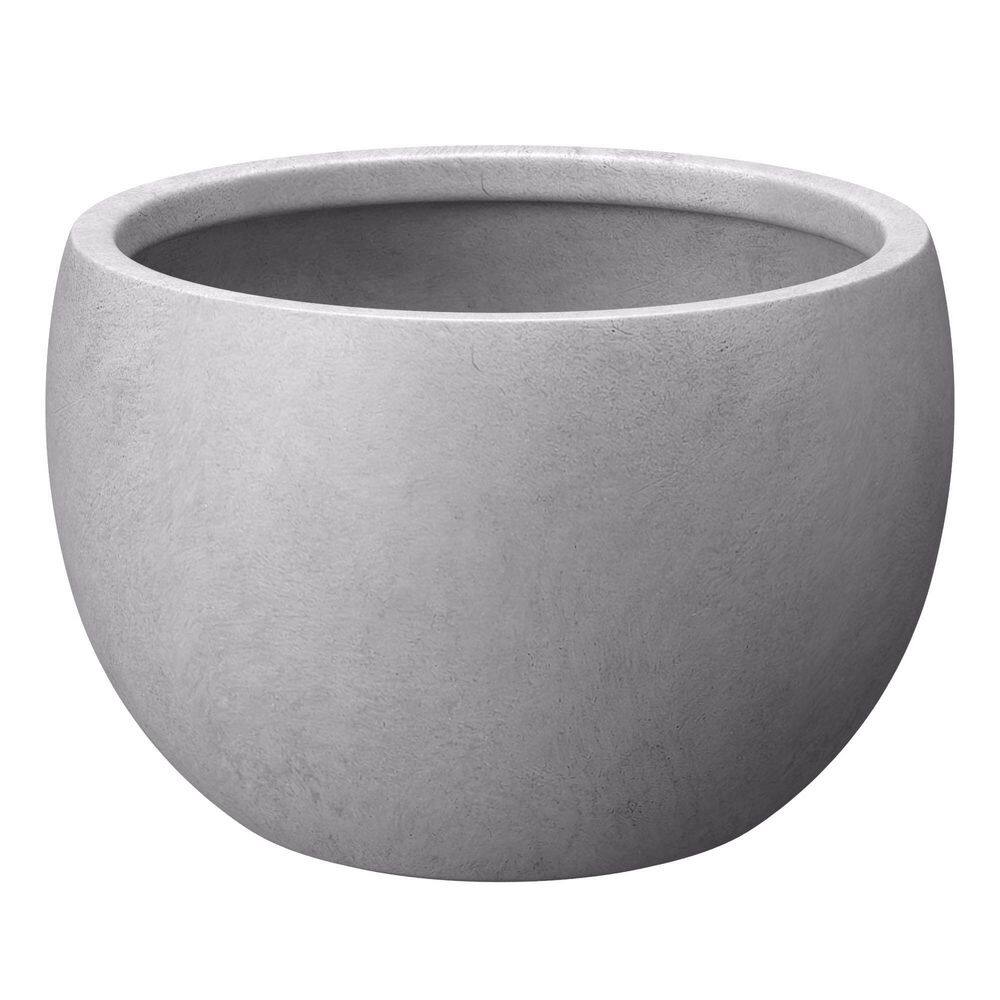 Morrava 20 in. Large Sage Gray Concrete Round Planter / Pot with Drainage Holes