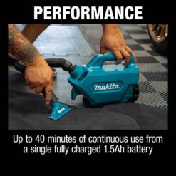 Makita XLC07SY1 18V LXT Lithium-Ion Compact Handheld Canister Vacuum Kit, 1.5Ah