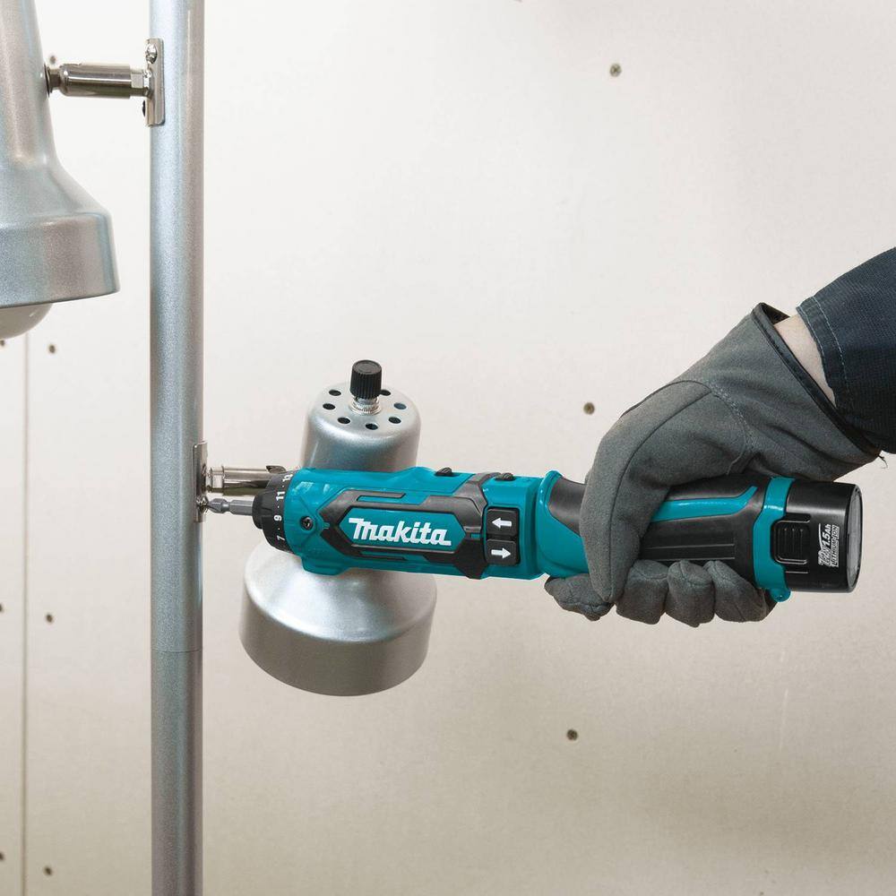 Makita DF012DSE 7.2V Lithium-Ion 1/4 in. Cordless Hex Driver-Drill Kit with Auto-Stop Clutch