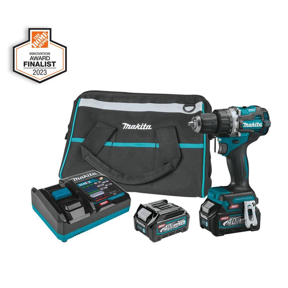 Makita 40V Max XGT Compact Brushless Cordless 1/2 in. Driver-Drill Kit (2.5Ah)
