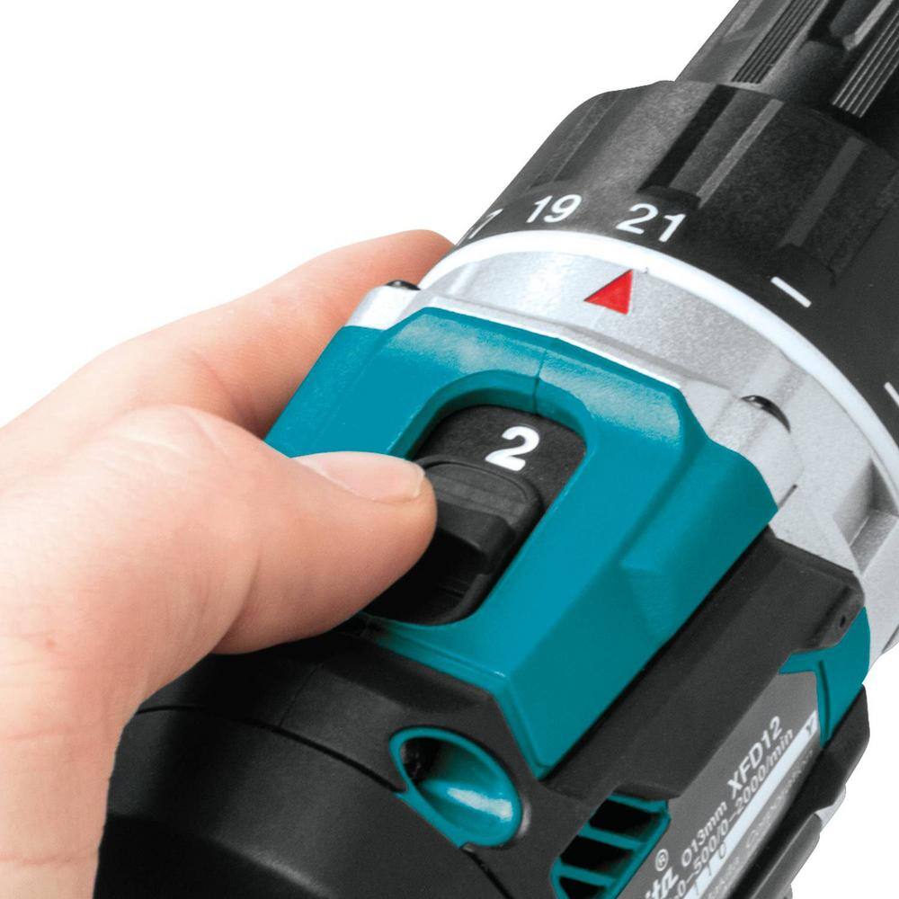 Makita 18V LXT Lithium-Ion Compact Brushless Cordless 1/2 in. Driver-Drill Kit with Two 5.0 Ah Batteries, Charger, Bag