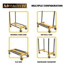 MetalTech Buildman Material Handling Versatile Cart with 3000 lb. Load Capacity with Removable Post