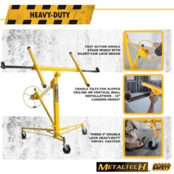 MetalTech 48.4 in. x 57 in. x 58 in. Jobsite Series Drywall Panel Hoist Tool, Panel Sheet Carrier for Wall or Ceiling Installation