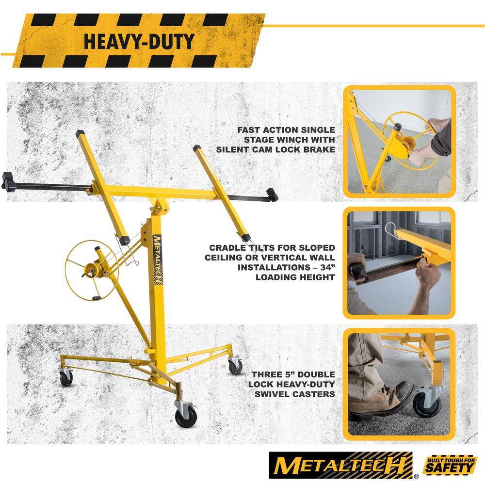 MetalTech 48.4 in. x 57 in. x 58 in. Jobsite Series Drywall Panel Hoist Tool, Panel Sheet Carrier for Wall or Ceiling Installation