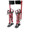 MetalTech Buildman 18 in. to 30 in. Aluminum Adjustable Self-Locking Drywall Stilts with Anti-Fatigue Straps, 225 lbs. Capacity