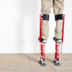 MetalTech Buildman 18 in. to 30 in. Aluminum Adjustable Self-Locking Drywall Stilts with Anti-Fatigue Straps, 225 lbs. Capacity