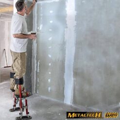 MetalTech Buildman 18 in. to 30 in. Aluminum Adjustable Self-Locking Drywall Stilts with Anti-Fatigue Straps, 225 lbs. Capacity