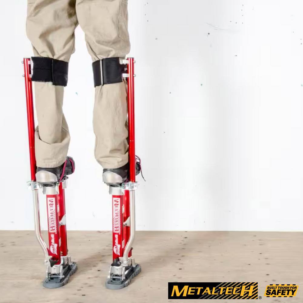 MetalTech BuildMan Grade 24-in. to 40-in. Drywall Stilts, Aluminum Stilts for Adults, Drywall Tools for Home Improvement