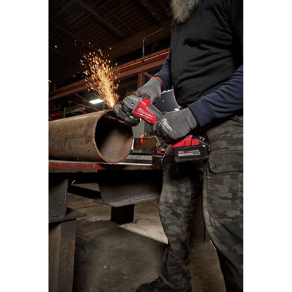 Milwaukee M18 FUEL 18-Volt Lithium-Ion Brushless Cordless 4-1/2 in./5 in. Grinder with Paddle Switch with Wheel