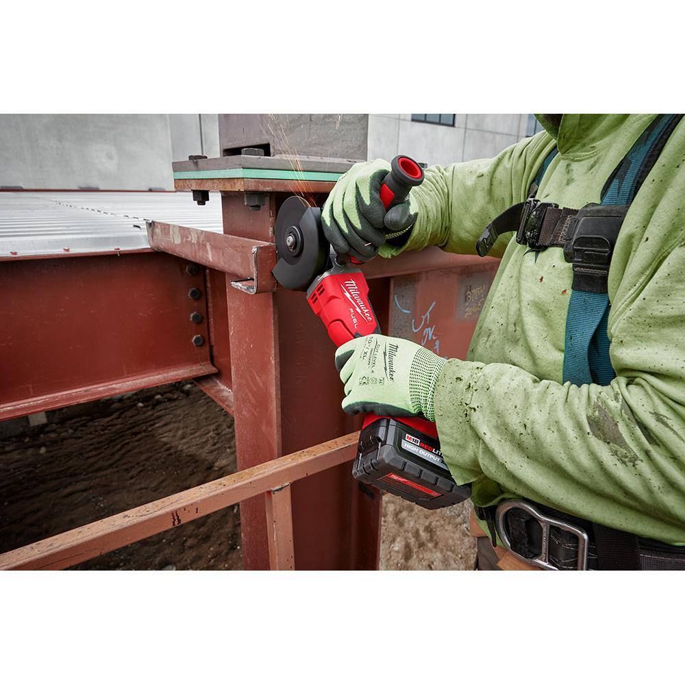 Milwaukee M18 FUEL 18V Lithium-Ion Brushless Cordless 5 in. Flathead Braking Grinder w/Paddle Switch No-Lock and Brushless Grinder