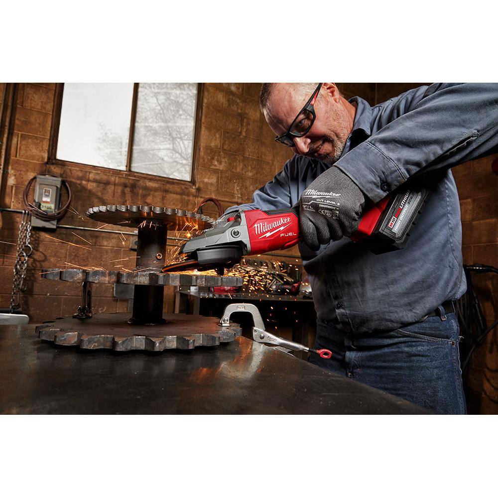 Milwaukee M18 FUEL 18V Lithium-Ion Brushless Cordless 5 in. Flathead Braking Grinder with Paddle Switch No-Lock (Tool-Only)