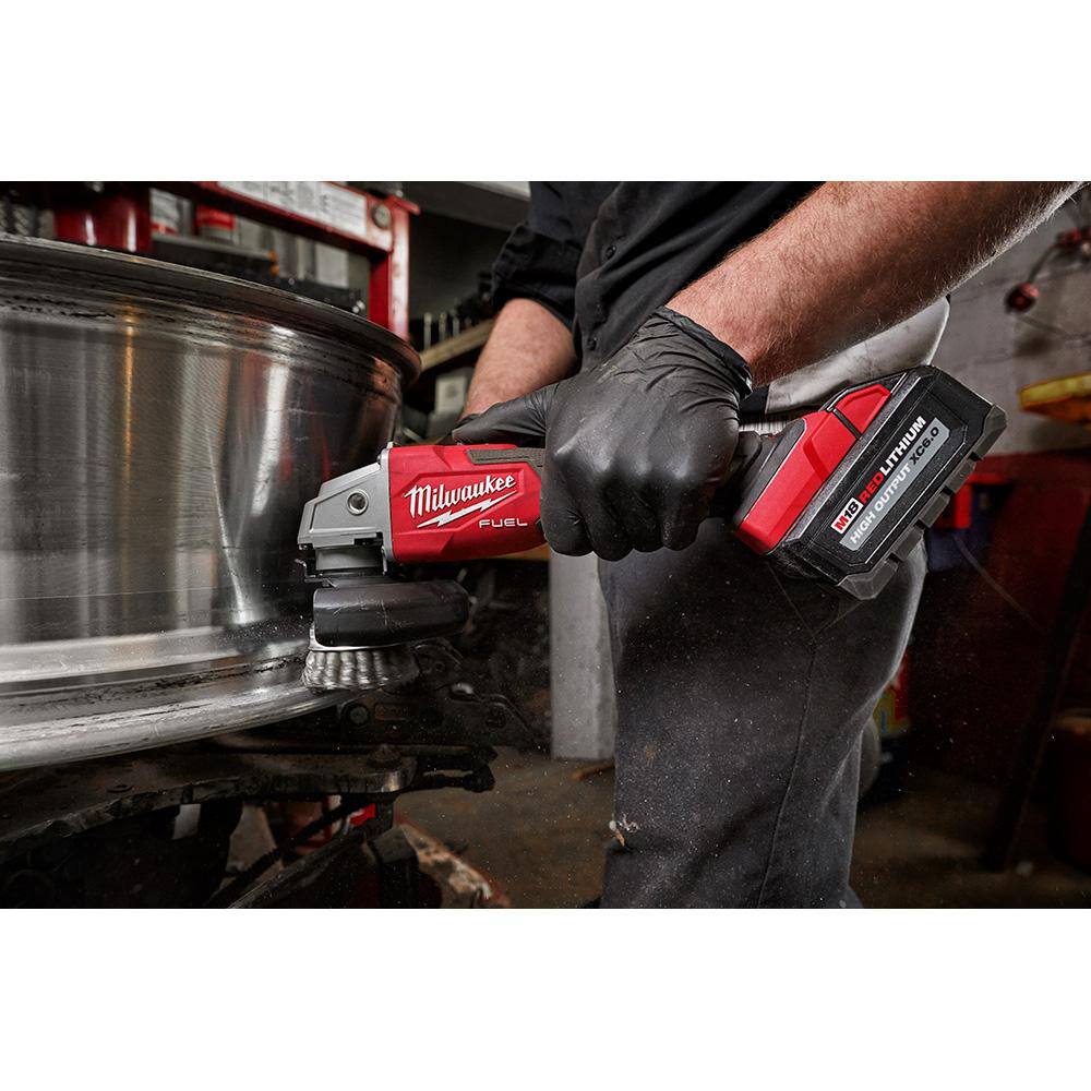 Milwaukee M18 FUEL 18V Lithium-Ion Brushless Cordless 4-1/2 in./5 in. Grinder with Variable Speed & Slide Switch (Tool-Only)
