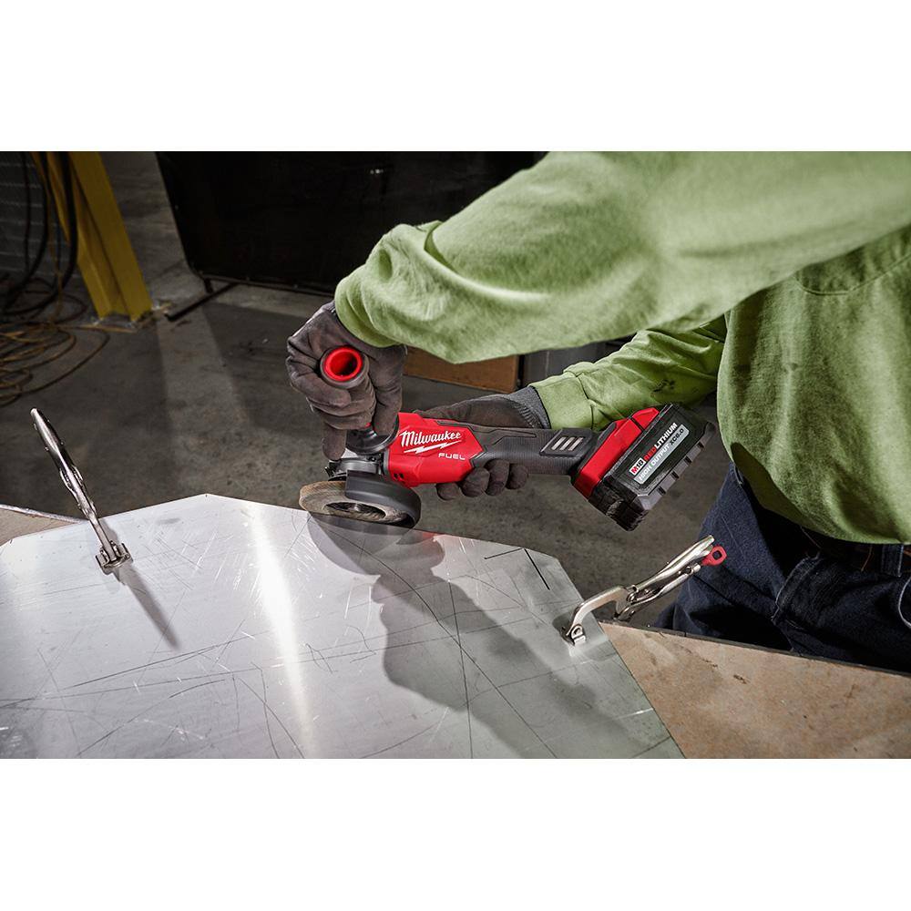 Milwaukee M18 FUEL 18V Lithium-Ion Brushless Cordless 4-1/2 in./5 in. Grinder with Variable Speed & Slide Switch (Tool-Only)