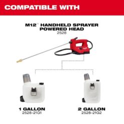 Milwaukee M12 12-Volt 1 Gal. Lithium-Ion Cordless Handheld Sprayer Kit with 2.0 Ah Battery, Charger, Shoulder Strap