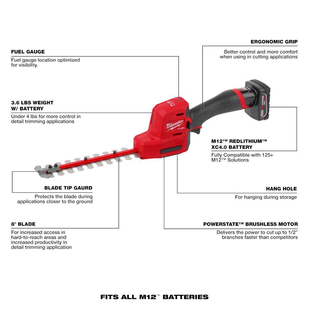 Milwaukee M12 12-Volt 2 Gal. Lithium-Ion Cordless Handheld Sprayer Kit and M12 FUEL 8 in. Hedge Trimmer Combo Kit