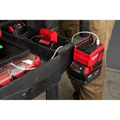 Milwaukee M18 18-Volt Lithium-Ion 175-Watt Powered Compact Inverter for M18 Batteries w/ 5.0 Ah Battery Pack (2-Pack)