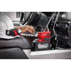 Milwaukee M18 18-Volt Lithium-Ion 175-Watt Powered Compact Inverter for M18 Batteries w/ 5.0 Ah Battery Pack (2-Pack)