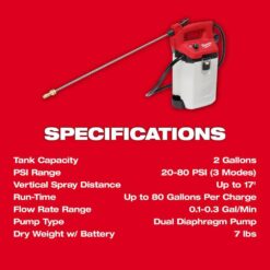 Milwaukee M12 FUEL 6 in. 12V Lithium Brushless Electric Cordless Pruning Saw HATCHET with M12 2 Gal. Handheld Sprayer Kit