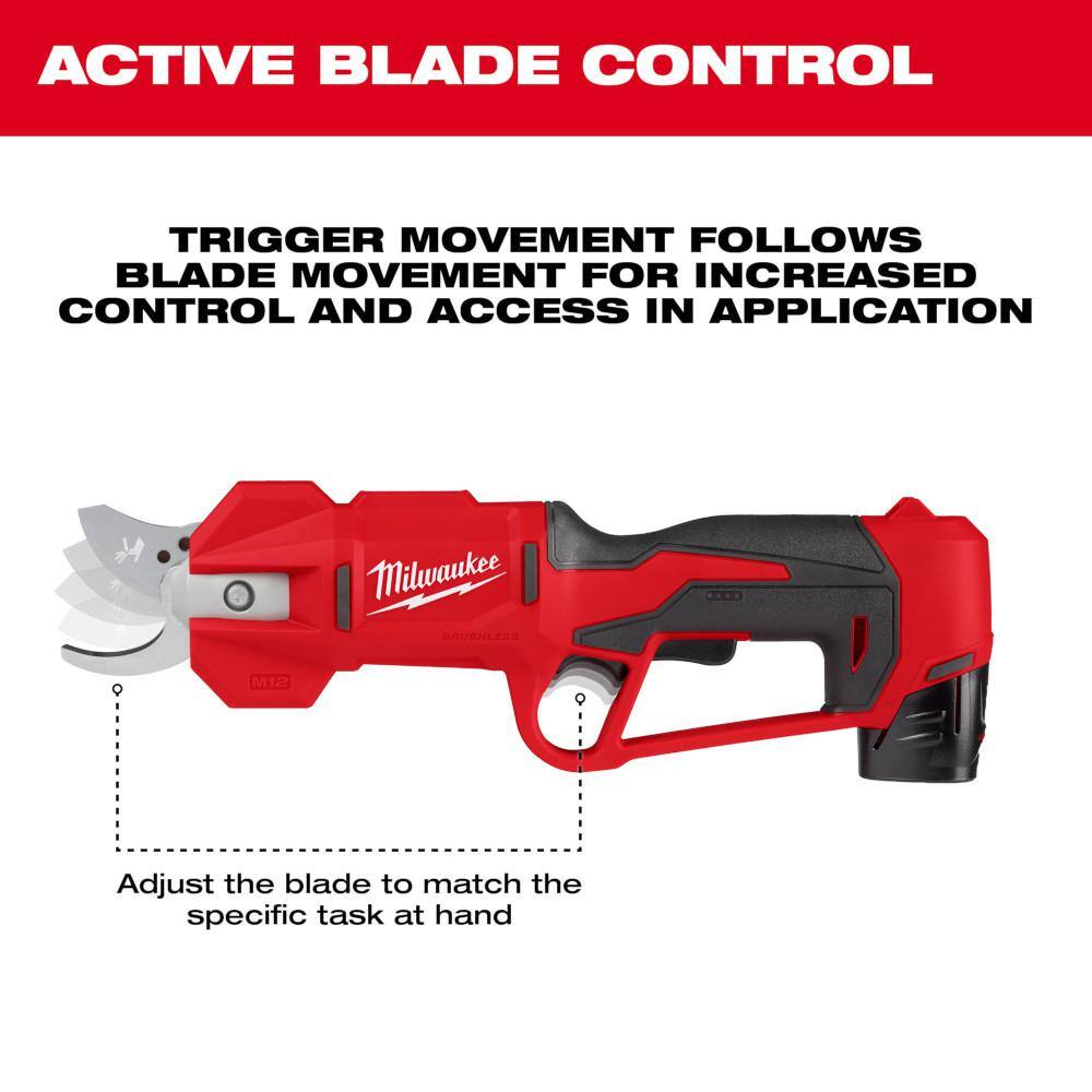 Milwaukee M12 FUEL 6 in. 12V Lithium-Ion Brushless Electric Cordless Pruning Saw HATCHET w/M12 Pruner Shears (2-Tool)